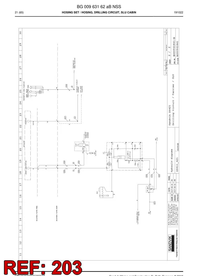 BG00660481b BG 006 604 81b Hose Assembly, Hydraulic - Sandvik Technical Drawing