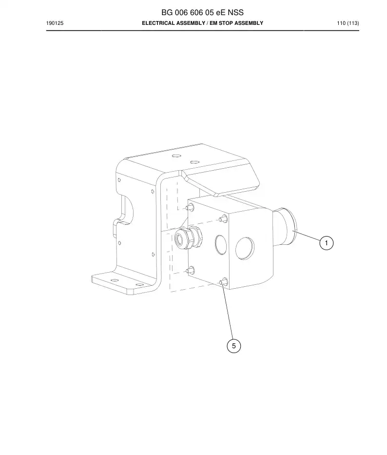 BG00660605e BG 006 606 05e Electrical Assembly - Sandvik Technical Drawing
