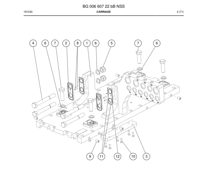 BG00660722b BG 006 607 22b Carriage - Sandvik Technical Drawing