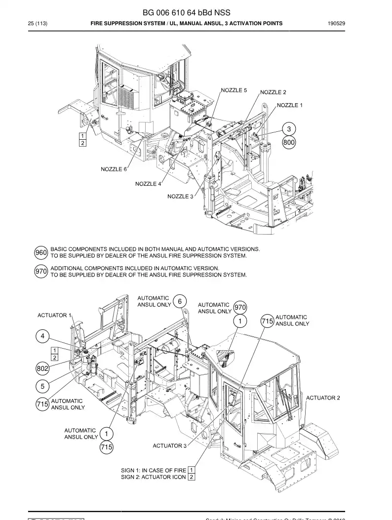 BG00661064b BG 006 610 64b Fire Suppression System - Sandvik Technical Drawing
