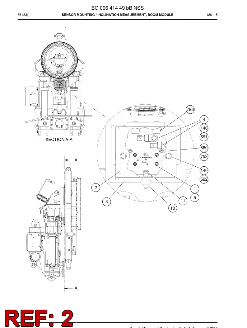 BG00661160b BG 006 611 60b Plate, Mounting - Sandvik Technical Drawing