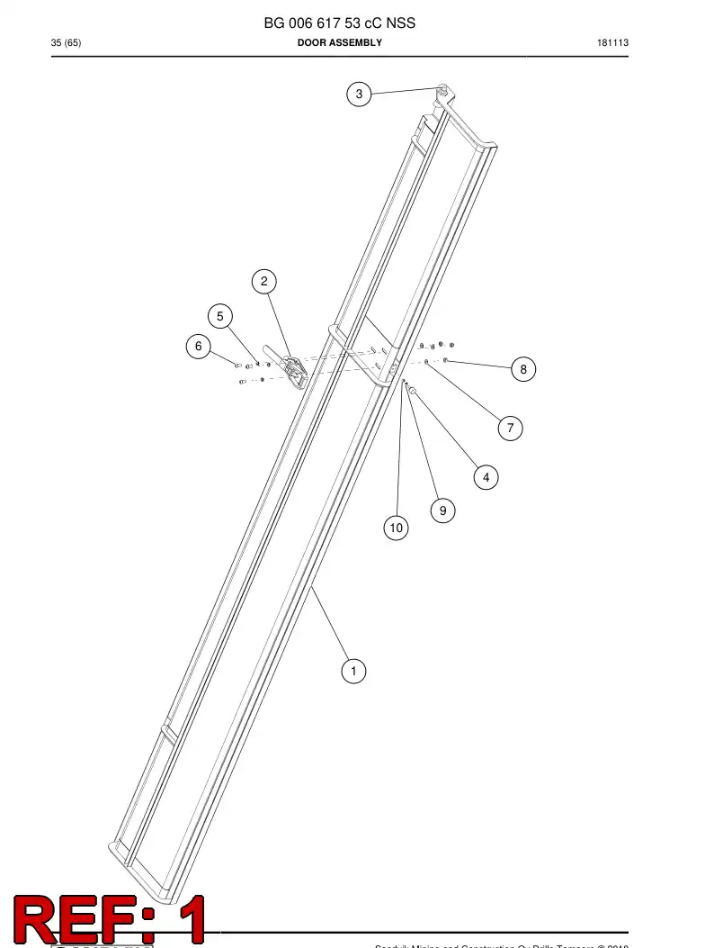 BG00661282b BG 006 612 82b Door - Sandvik Technical Drawing