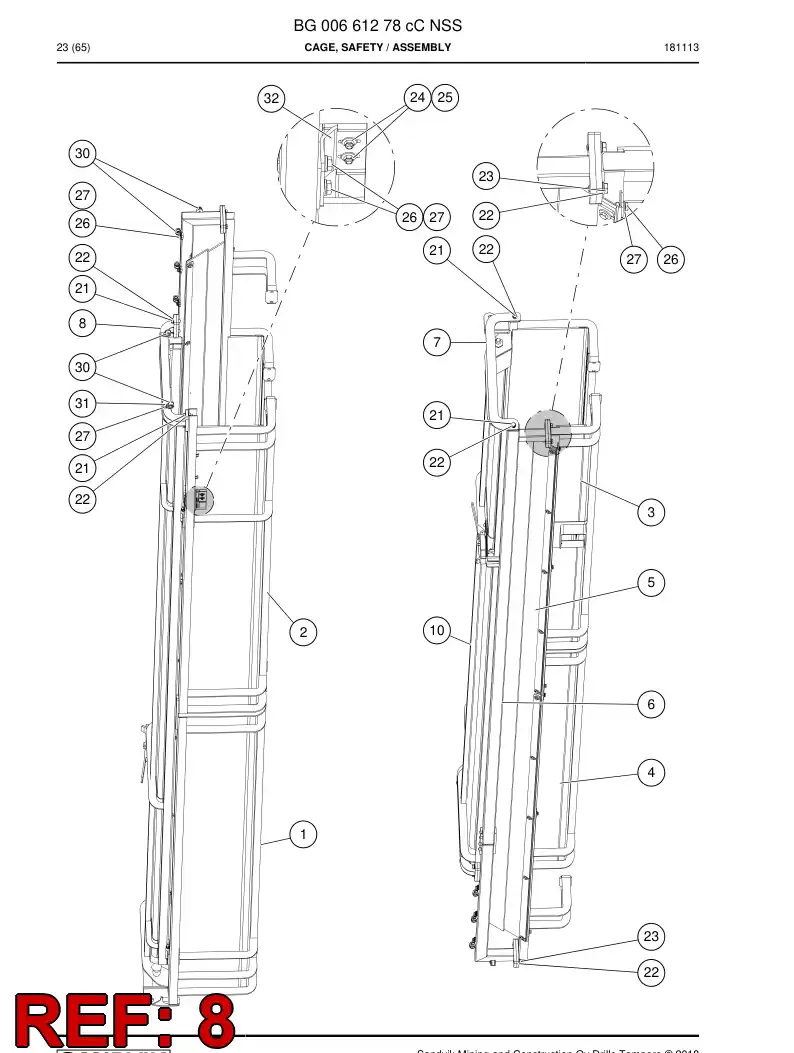 BG00661368b BG 006 613 68b Support - Sandvik Technical Drawing