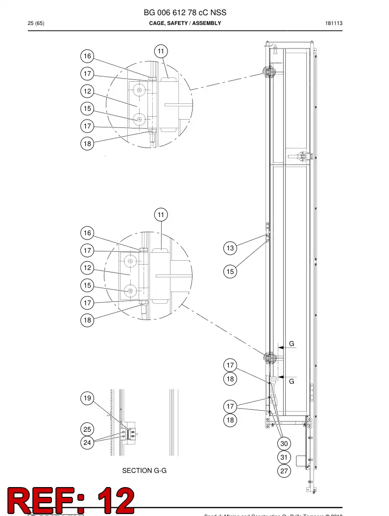 BG00661481a BG 006 614 81a Hinge - Sandvik Technical Drawing