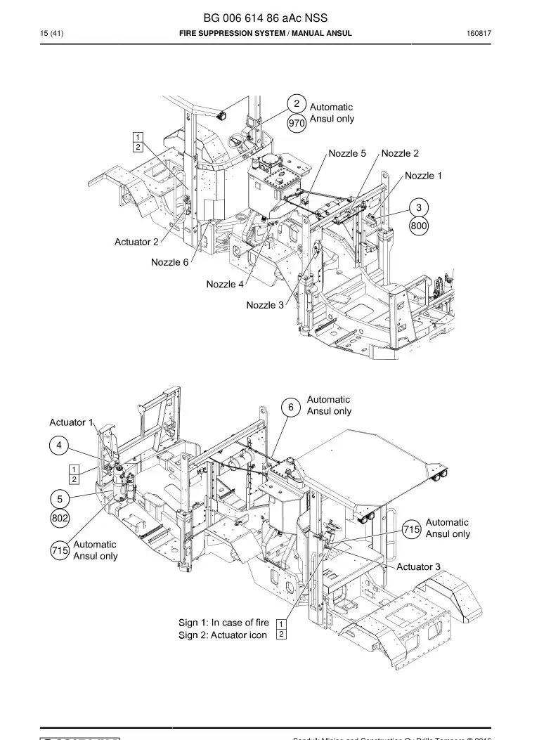 BG00661486b BG 006 614 86b Fire Suppression System - Sandvik Technical Drawing