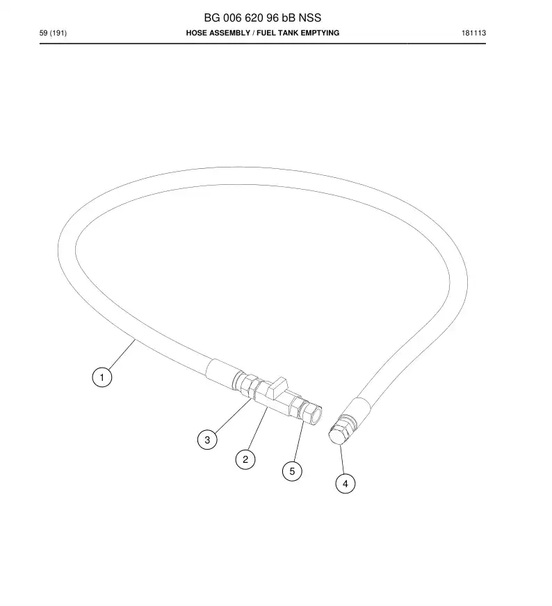 BG00662096b BG 006 620 96b Hose Assembly - Sandvik Technical Drawing