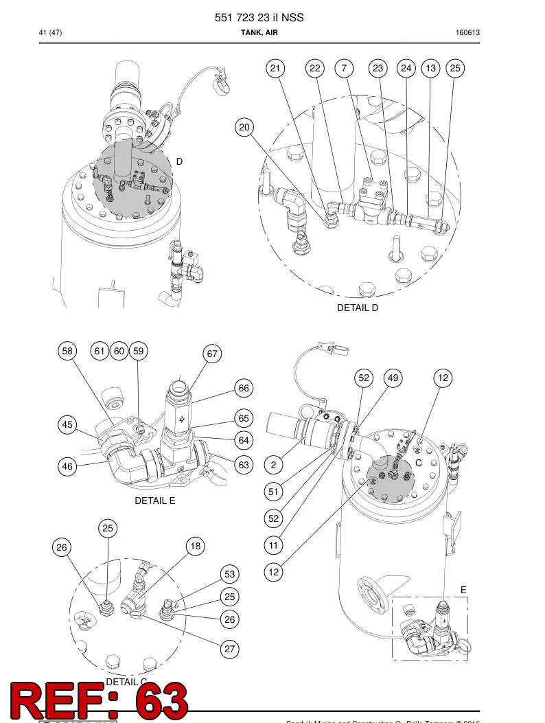 BG00662193a BG 006 621 93a Adapter, Tee - Sandvik Technical Drawing