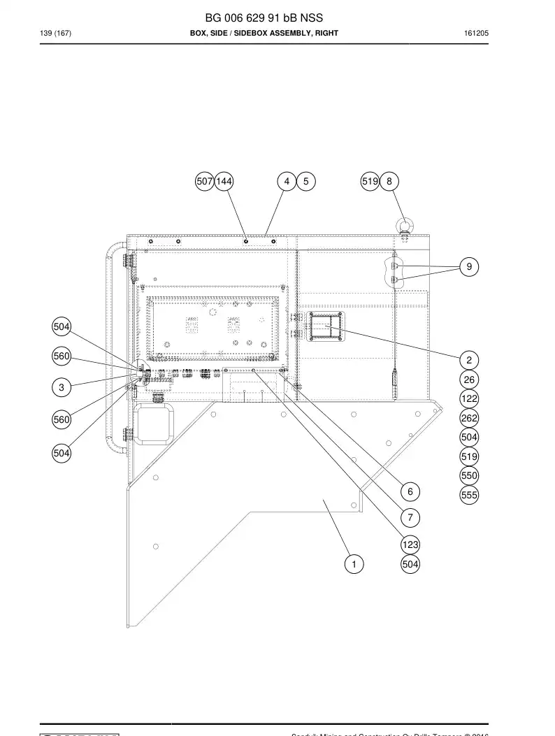 BG00662991b BG 006 629 91b Box, Side - Sandvik Technical Drawing