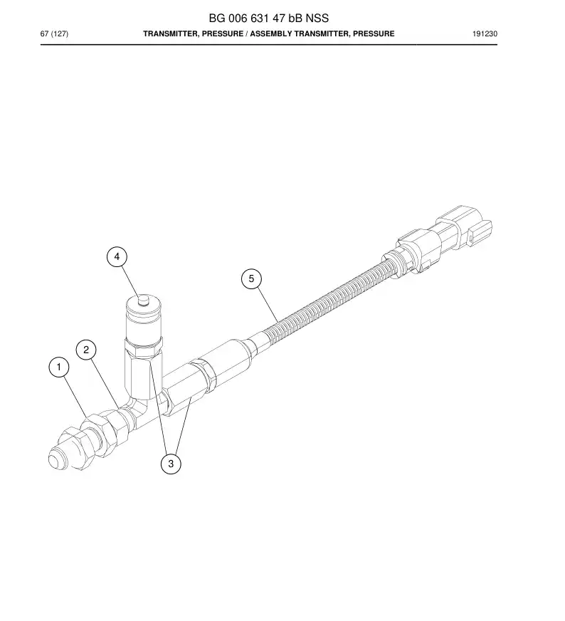 BG00663147b BG 006 631 47b Transmitter, Pressure - Sandvik Technical Drawing