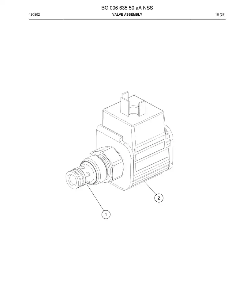 BG00663550a BG 006 635 50a Valve Assembly - Sandvik Technical Drawing