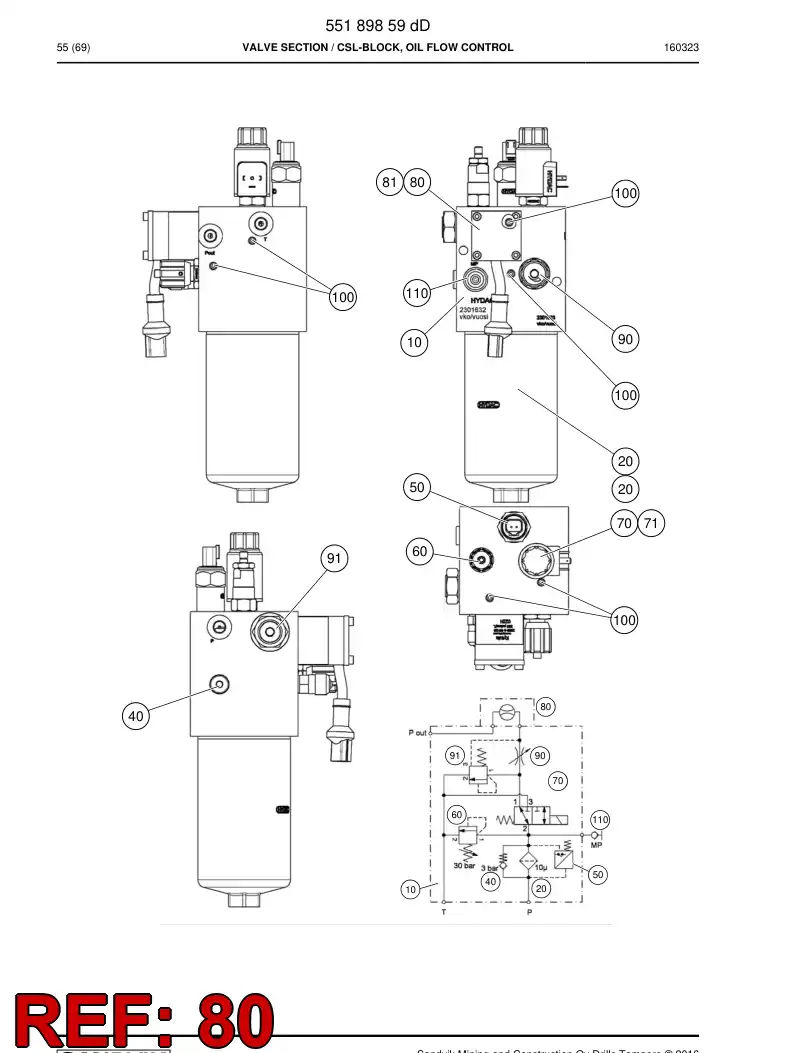 BG00663904a BG 006 639 04a Meter, Flow - Sandvik Technical Drawing