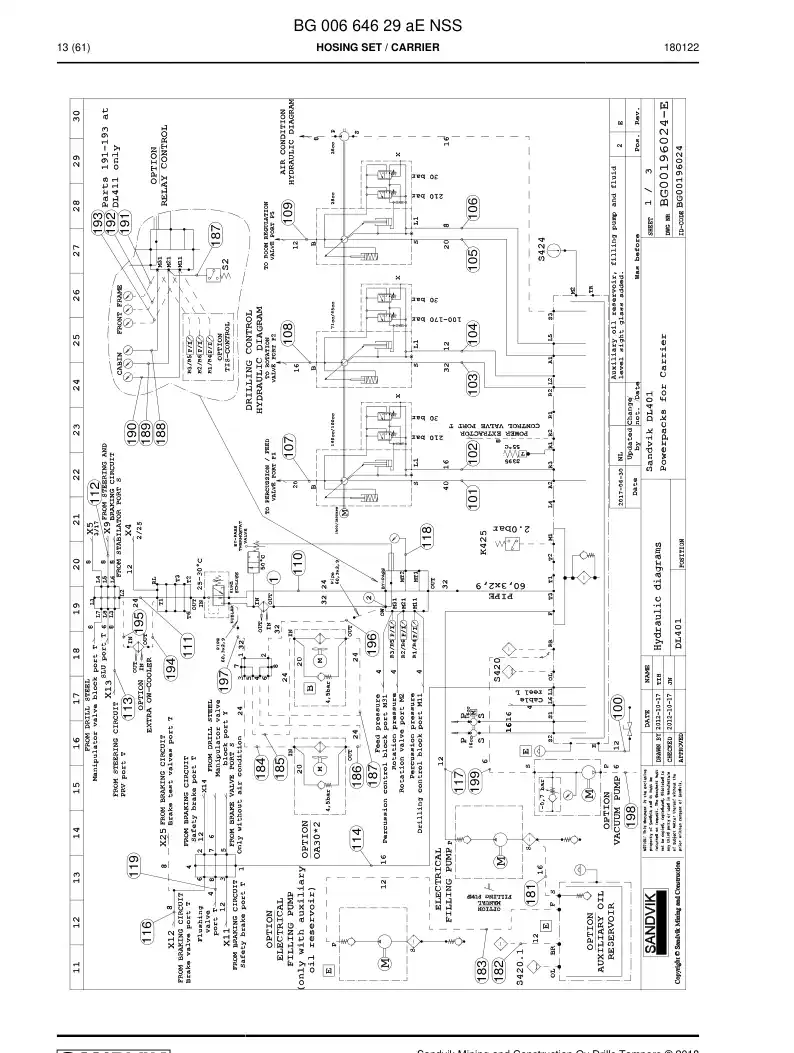 BG00664629a BG 006 646 29a Hosing Set - Sandvik Technical Drawing
