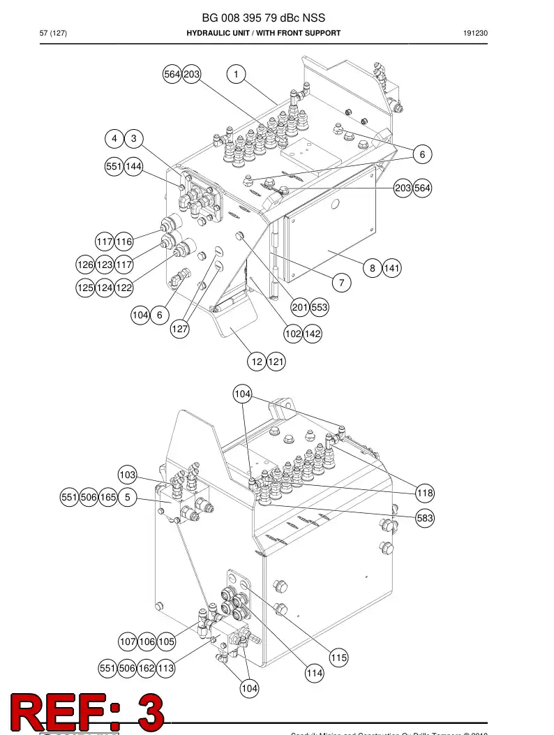 BG00664791a BG 006 647 91a Rubber - Sandvik Technical Drawing