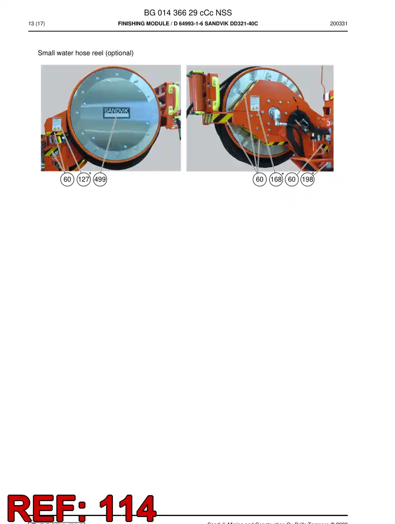 BG00665211a BG 006 652 11a Decal - Sandvik Technical Drawing