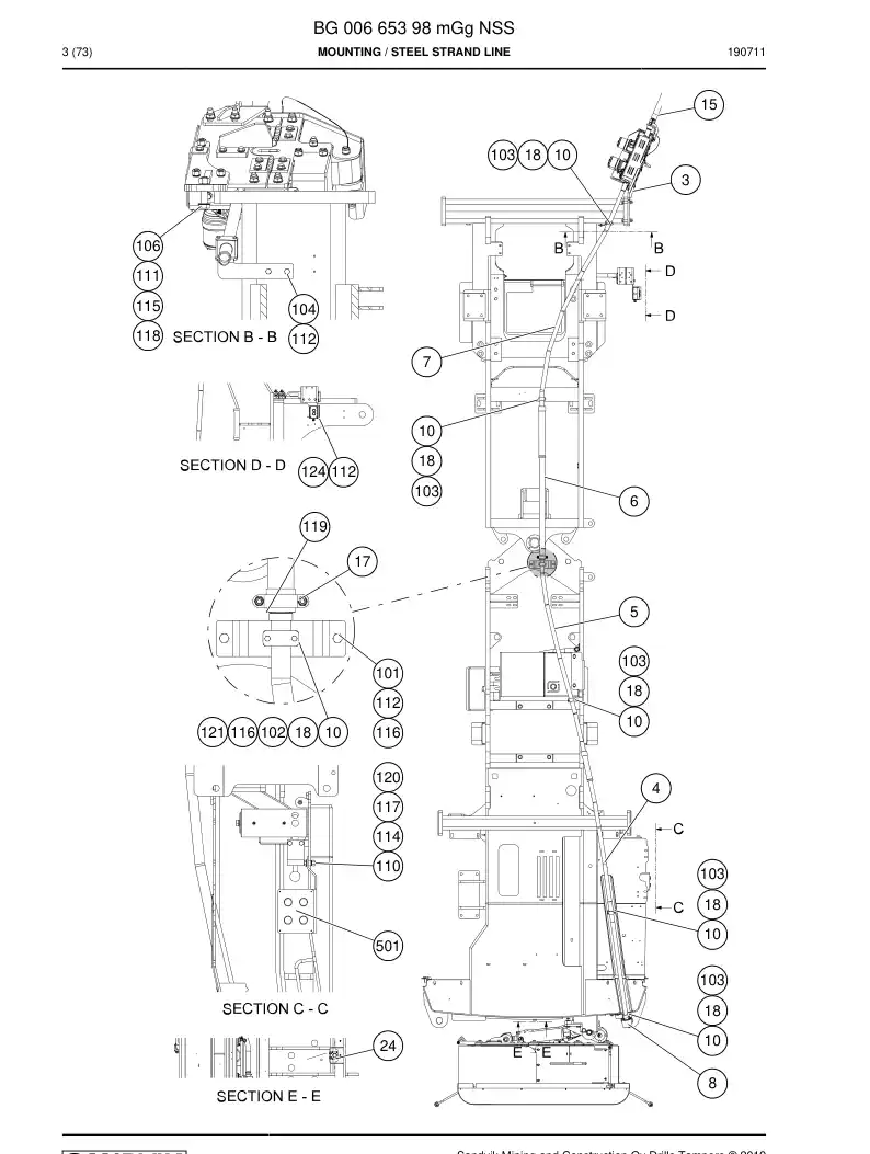 BG00665398m BG 006 653 98m Mounting - Sandvik Technical Drawing