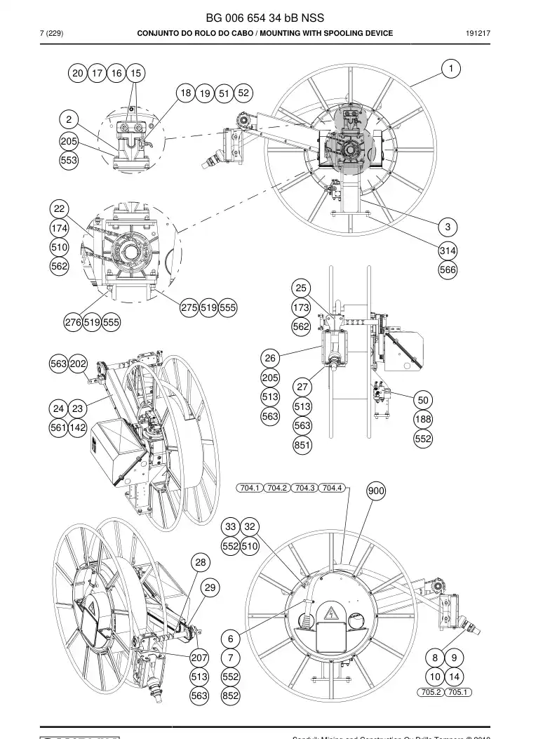 BG00665434b BG 006 654 34b ASSEMBLY DO ROLO CABLE - Sandvik Technical Drawing