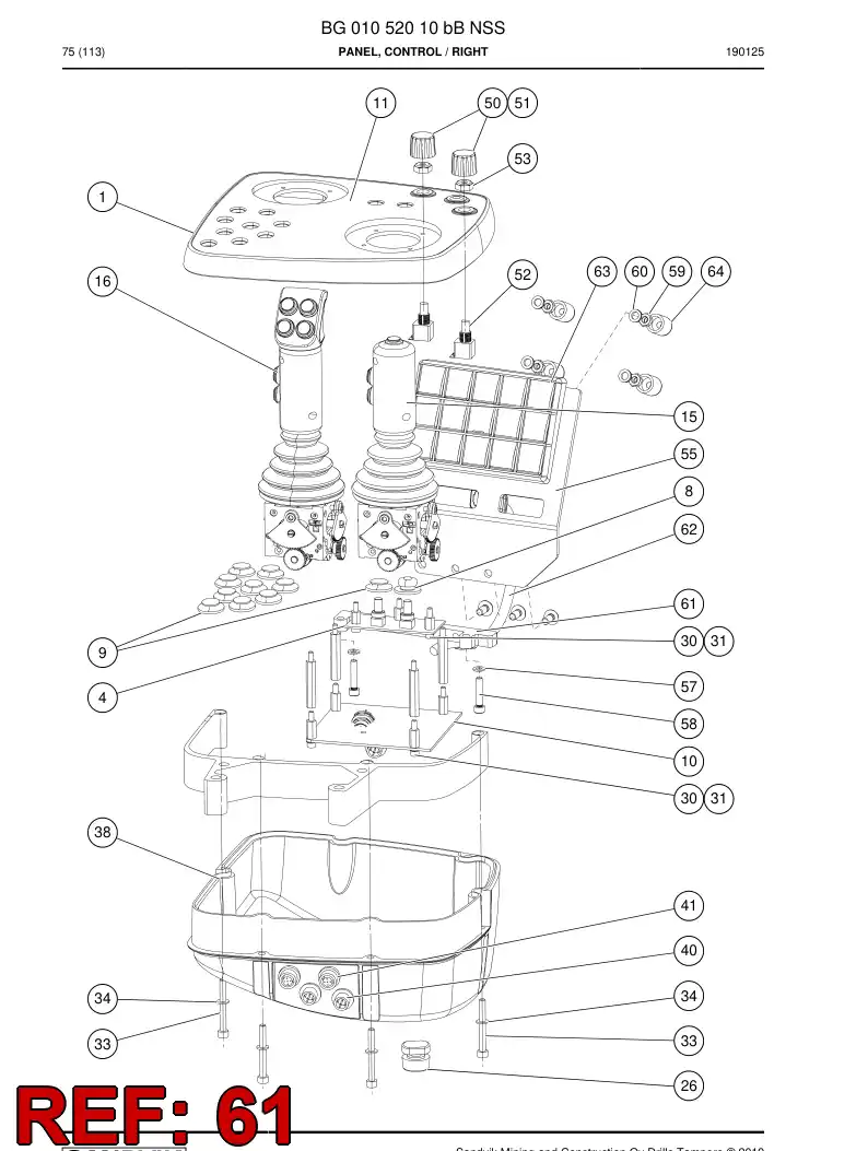BG00667022a BG 006 670 22a Plate, Adapter - Sandvik Technical Drawing