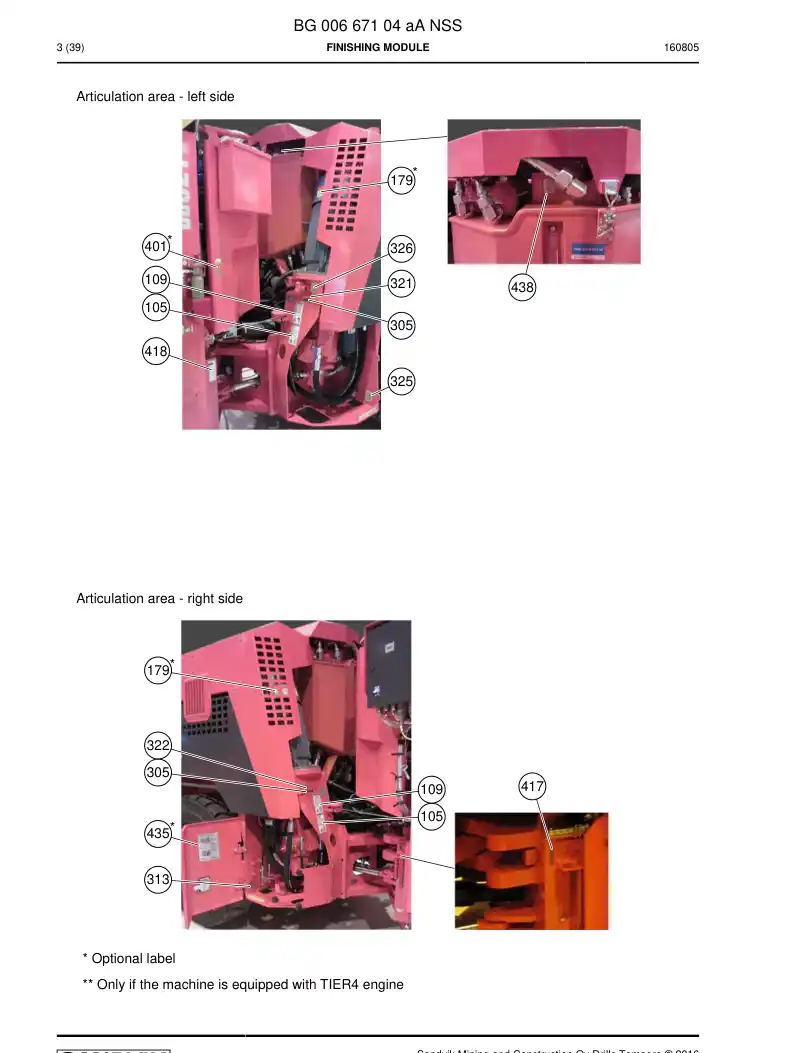BG00667104a BG 006 671 04a Finishing module - Sandvik Technical Drawing
