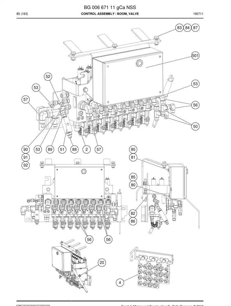 BG00667111g BG 006 671 11g Control Assembly - Sandvik Technical Drawing