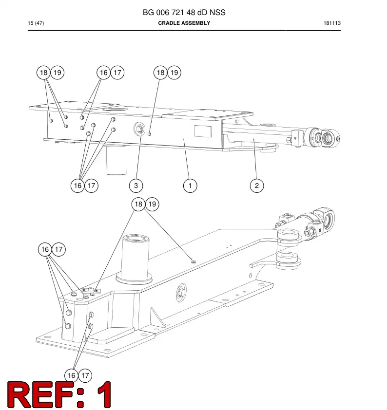 BG00667966b BG 006 679 66b Cradle - Sandvik Technical Drawing