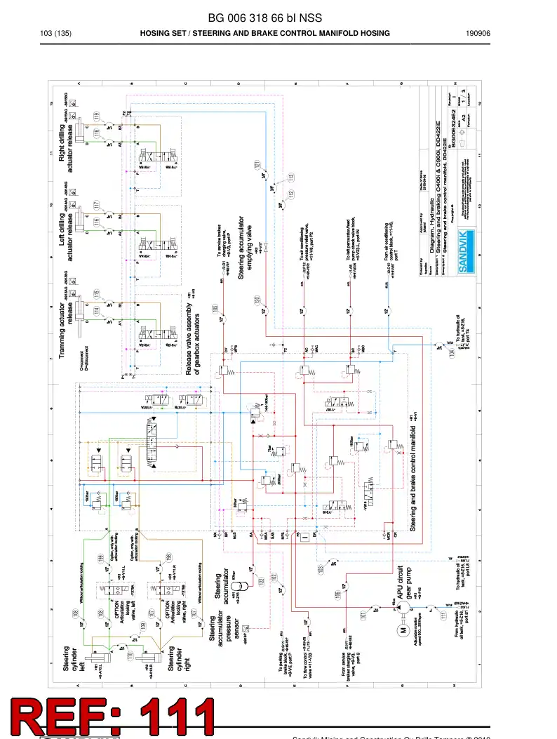 BG00669854a BG 006 698 54a Hose Assembly, Hydraulic - Sandvik Technical Drawing