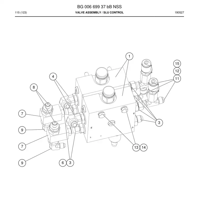 BG00669937b BG 006 699 37b Valve Assembly - Sandvik Technical Drawing