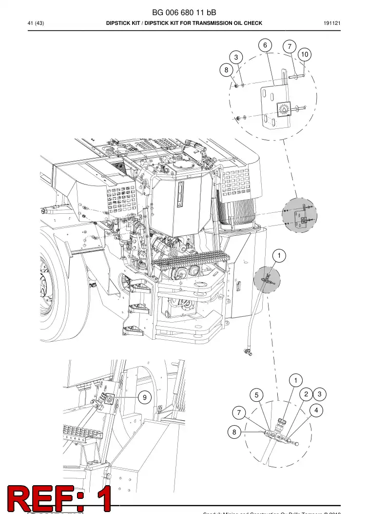 BG00670718c BG 006 707 18c Dipstick Assembly - Sandvik Technical Drawing