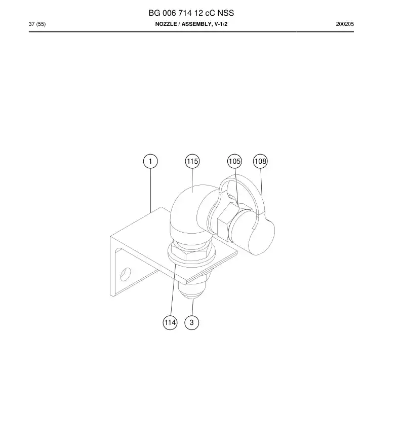 BG00671412c BG 006 714 12c Nozzle - Sandvik Technical Drawing