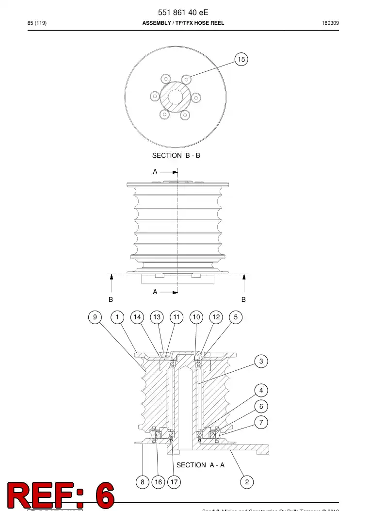 BG00672355a BG 006 723 55a Bearing, Ball, Deep Groove - Sandvik Technical Drawing