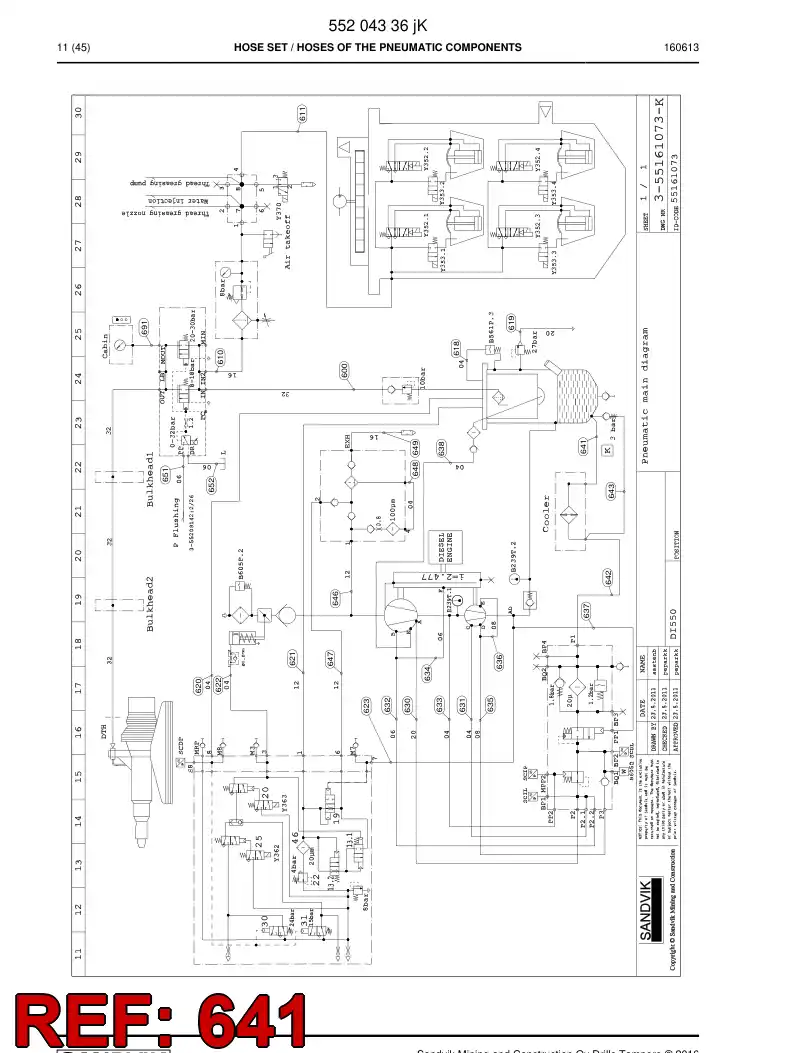 BG00678266a BG 006 782 66a Hose Assembly - Sandvik Technical Drawing