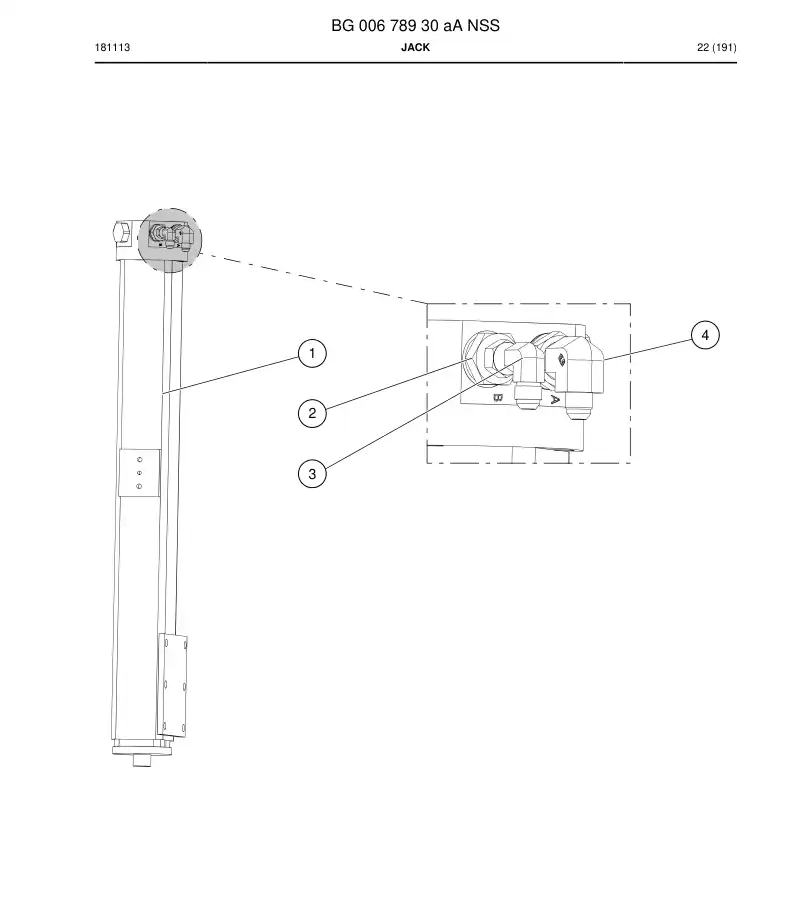 BG00678930a BG 006 789 30a Jack - Sandvik Technical Drawing