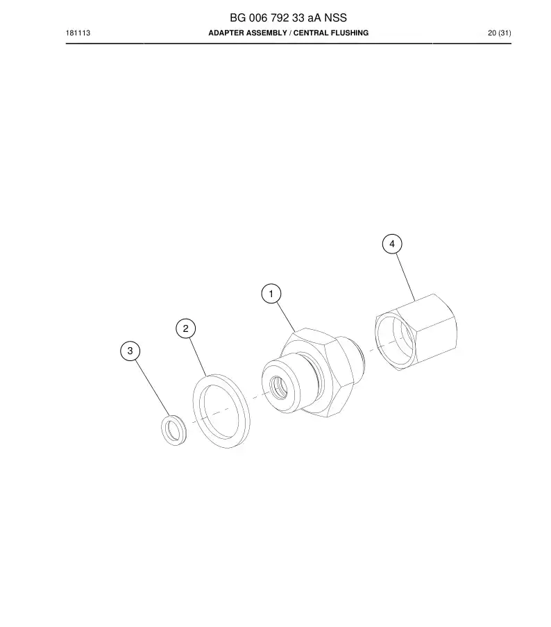 BG00679233a BG 006 792 33a Adapter Assembly - Sandvik Technical Drawing