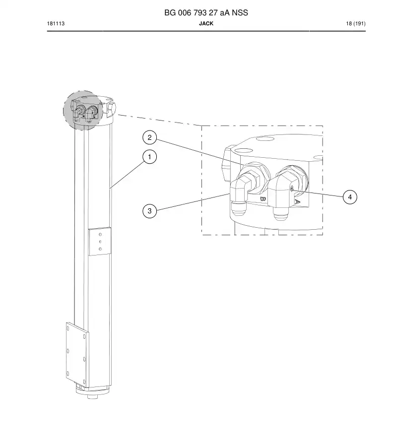 BG00679327a BG 006 793 27a Jack - Sandvik Technical Drawing