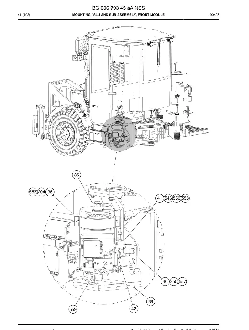 BG00679345a BG 006 793 45a Mounting - Sandvik Technical Drawing