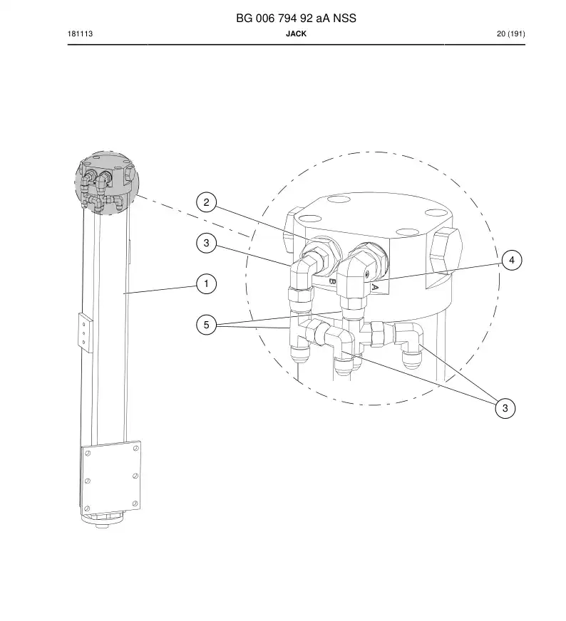 BG00679492a BG 006 794 92a Jack - Sandvik Technical Drawing