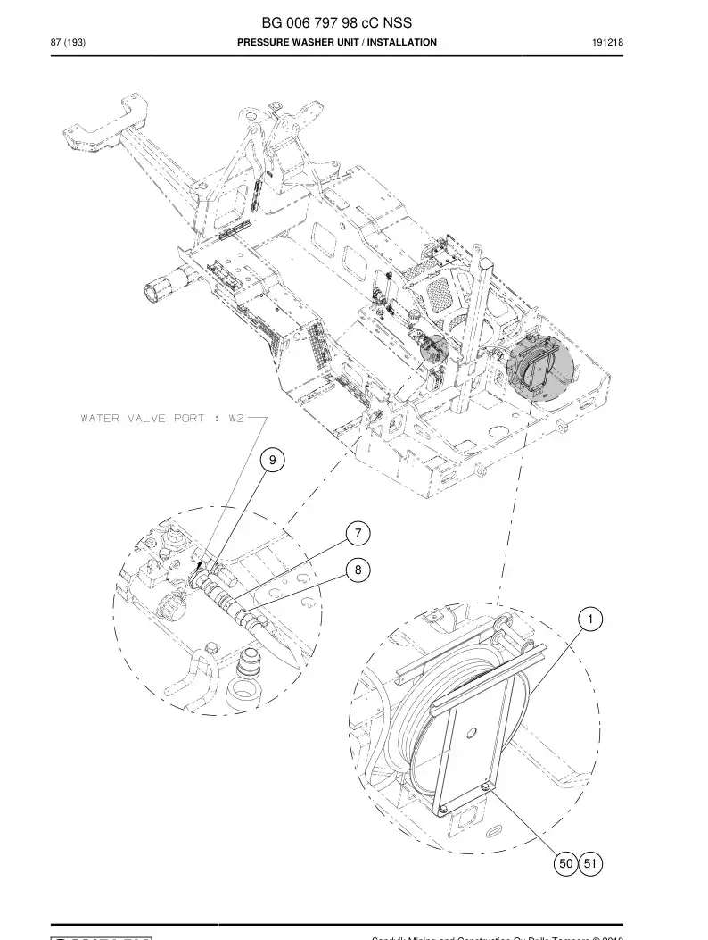BG00679798c BG 006 797 98c Pressure Washer Unit - Sandvik Technical Drawing