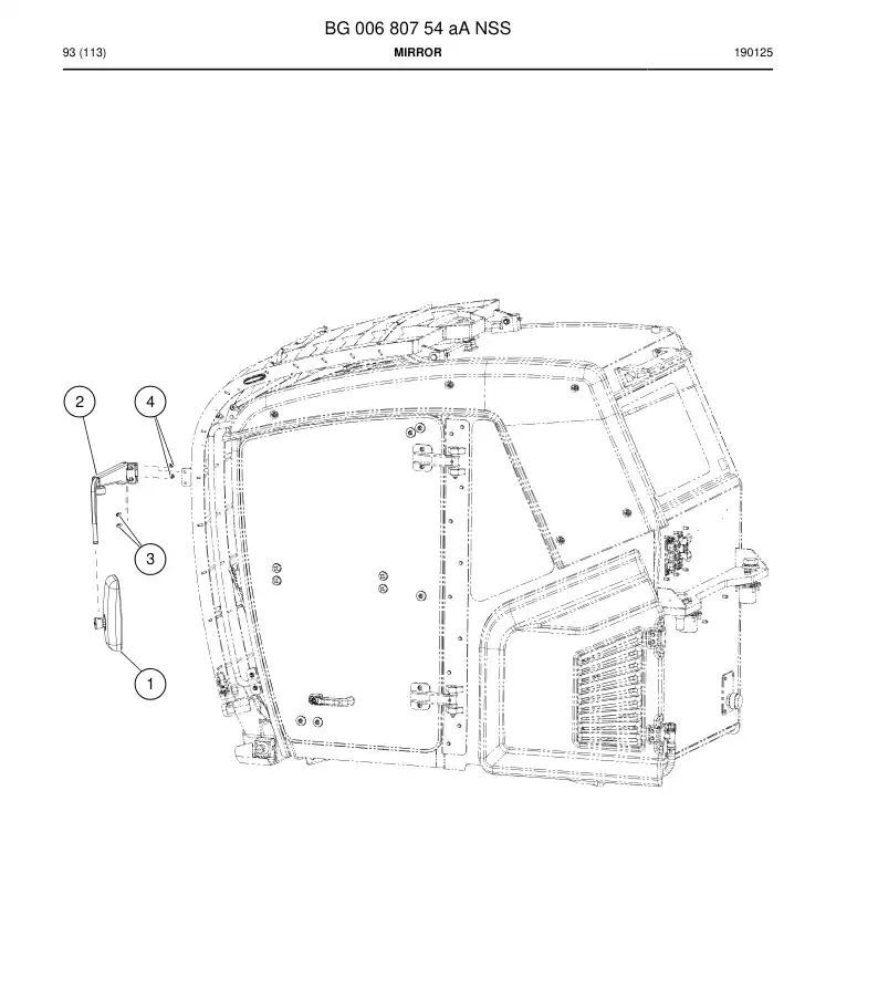BG00680754a BG 006 807 54a Mirror - Sandvik Technical Drawing