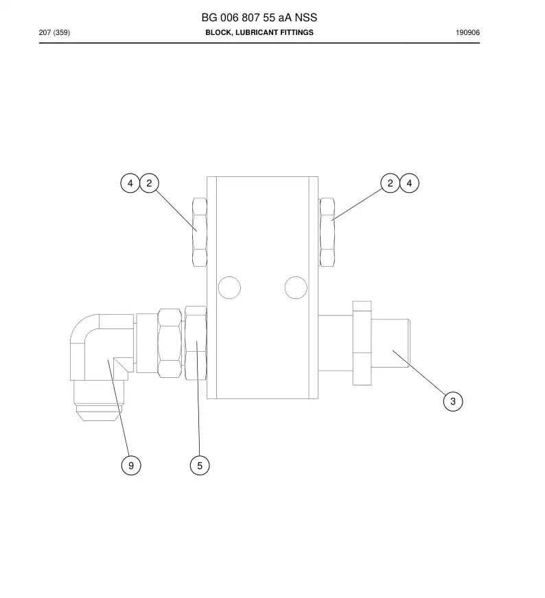 BG00680755a BG 006 807 55a Block, Lubricant Fittings - Sandvik Technical Drawing