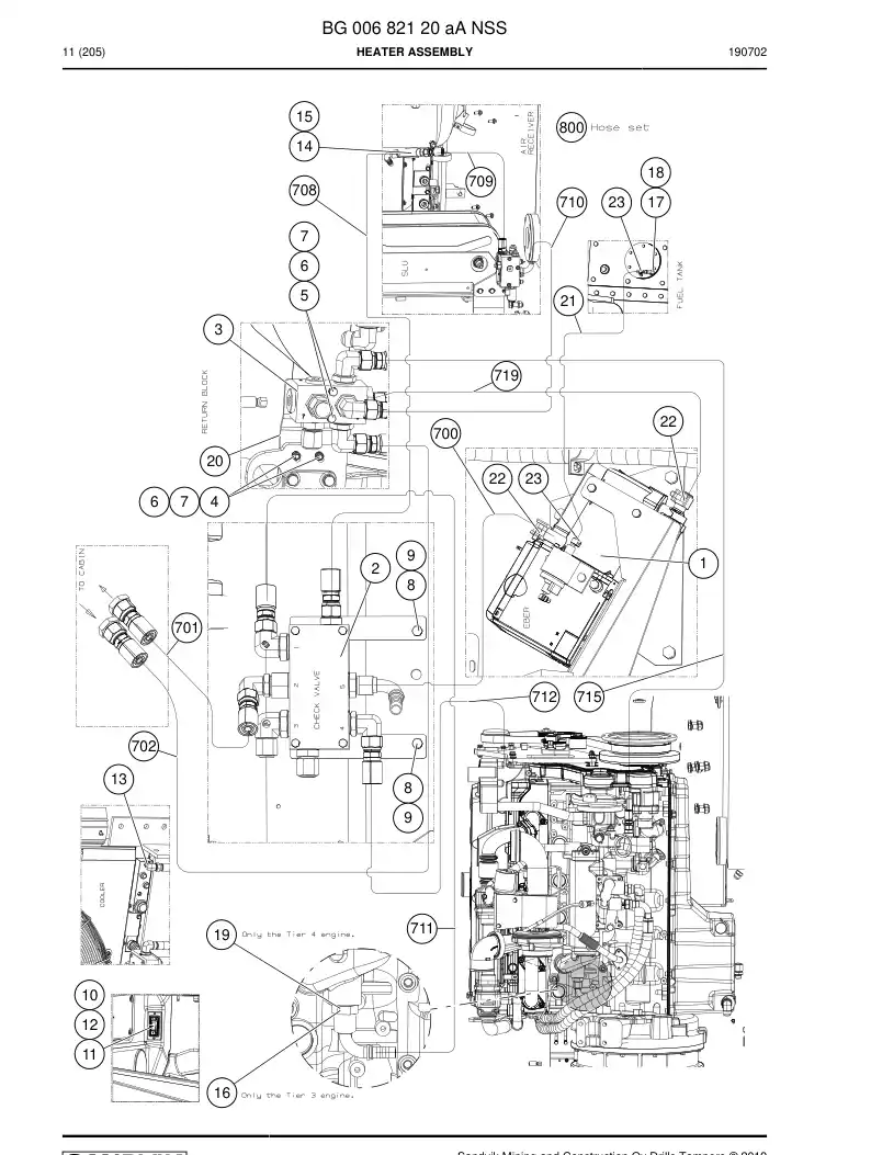 BG00682120a BG 006 821 20a Heater Assembly - Sandvik Technical Drawing
