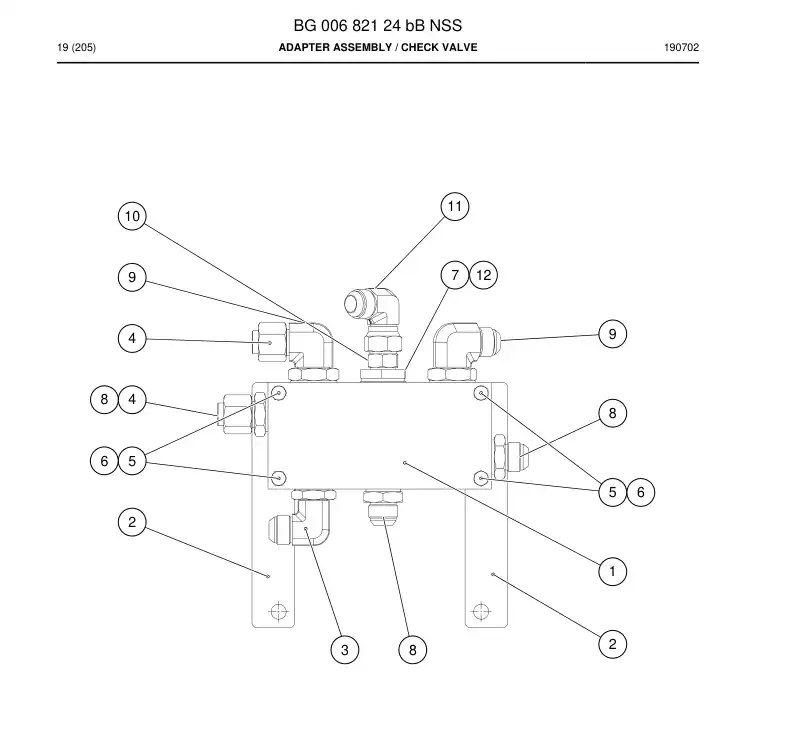 BG00682124b BG 006 821 24b Adapter Assembly - Sandvik Technical Drawing