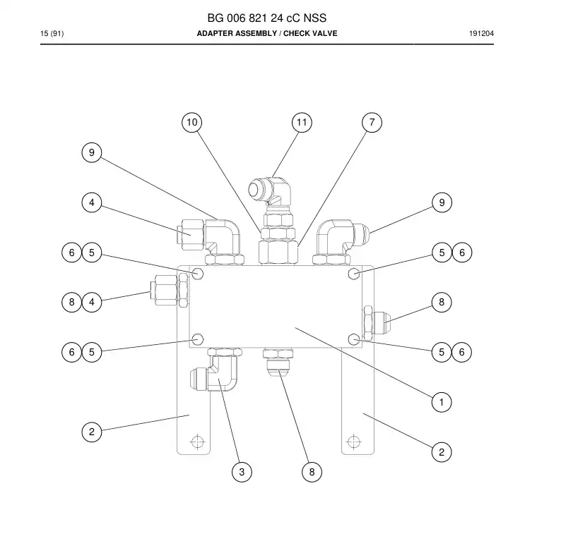 BG00682124c BG 006 821 24c Adapter Assembly - Sandvik Technical Drawing