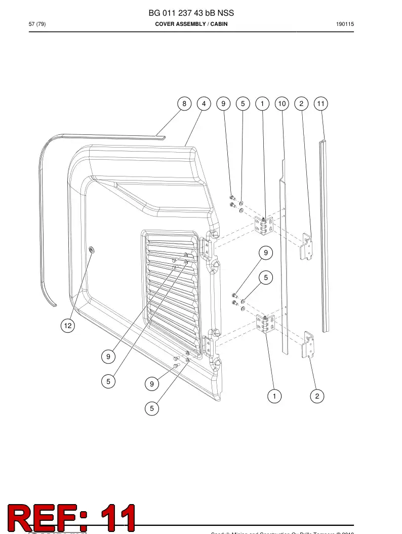 BG00682209a BG 006 822 09a Gasket - Sandvik Technical Drawing