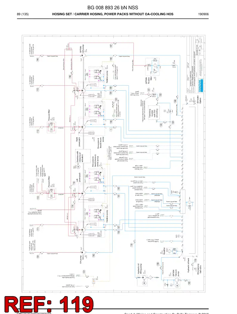 BG00682468a BG 006 824 68a Hose Assembly, Hydraulic - Sandvik Technical Drawing