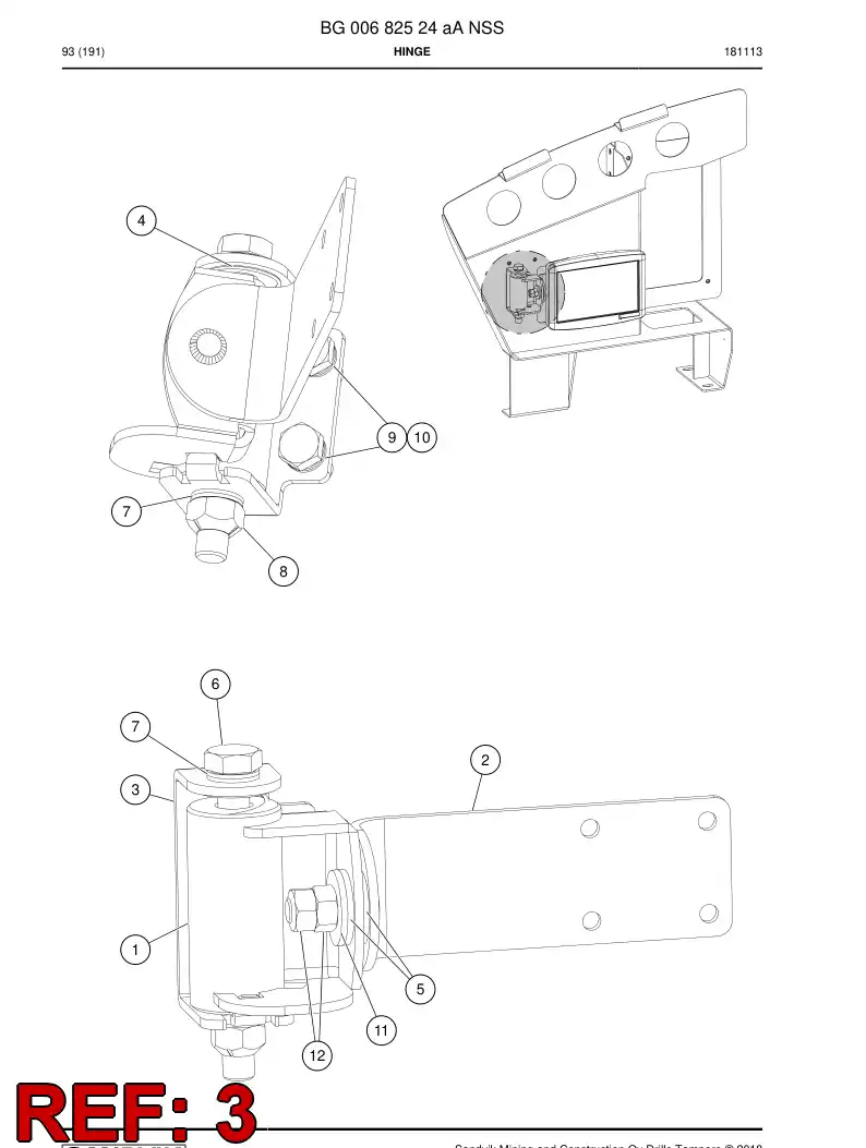 BG00682555a BG 006 825 55a Plate, Mounting - Sandvik Technical Drawing