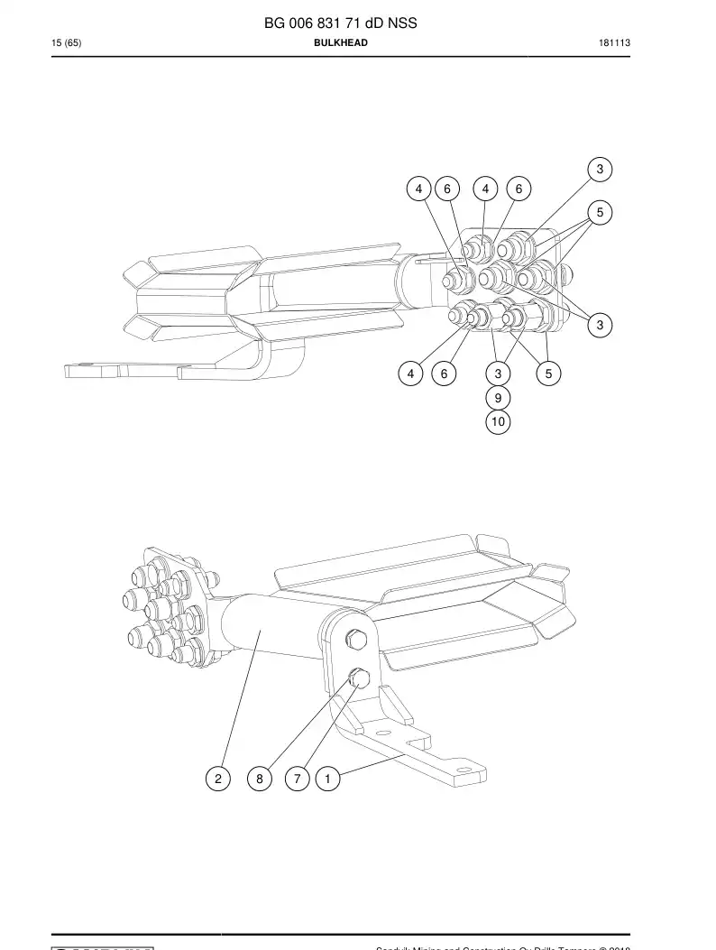 BG00683171d BG 006 831 71d Bulkhead - Sandvik Technical Drawing