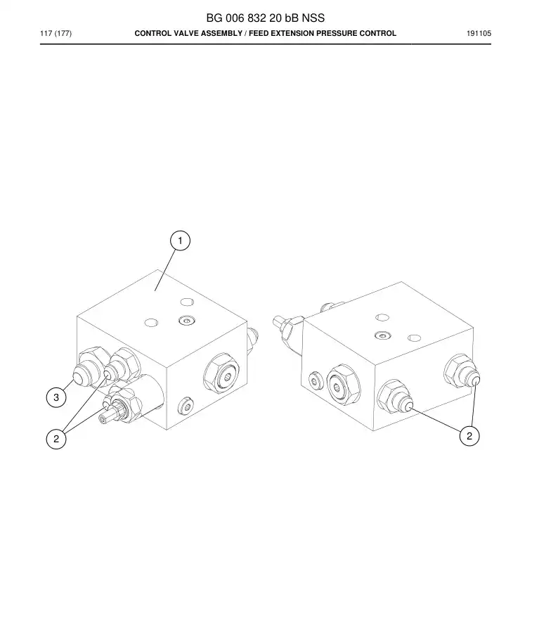 BG00683220b BG 006 832 20b Control Valve Assembly - Sandvik Technical Drawing