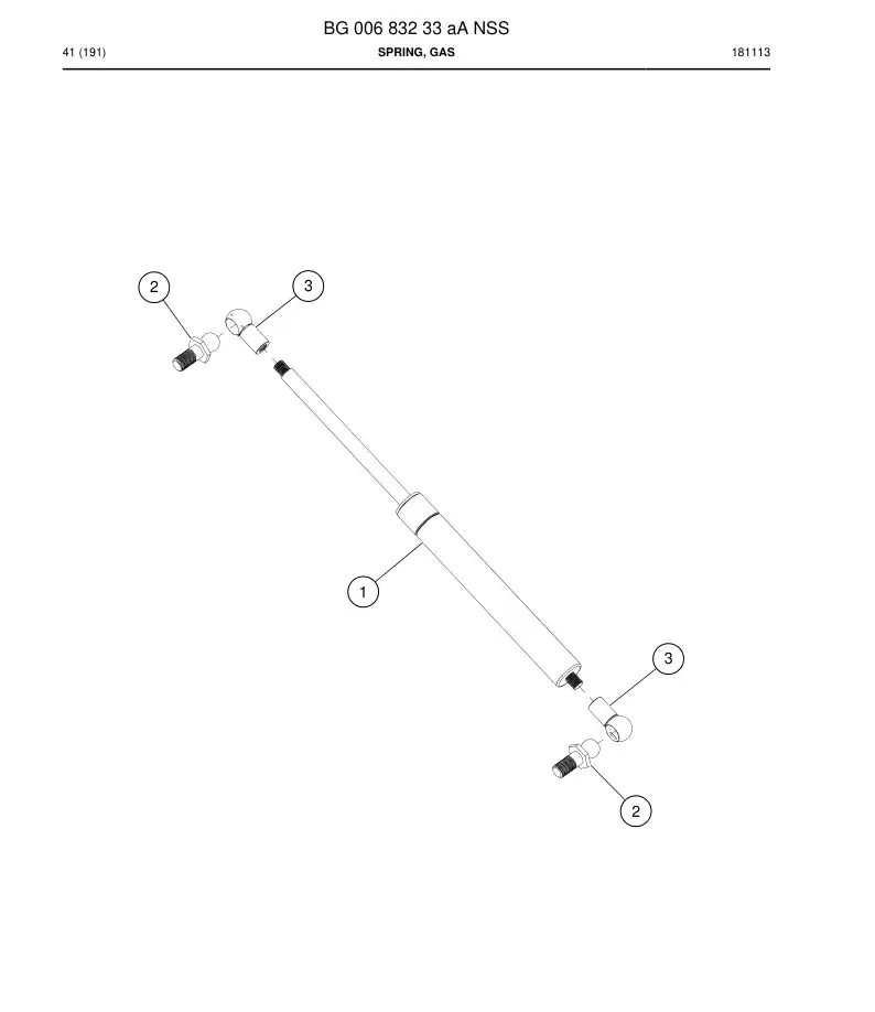 BG00683233a BG 006 832 33a Spring, Gas - Sandvik Technical Drawing
