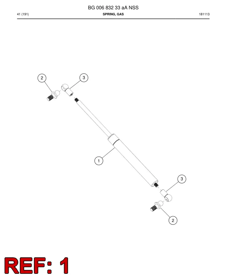 BG00683234a BG 006 832 34a Spring, Gas - Sandvik Technical Drawing