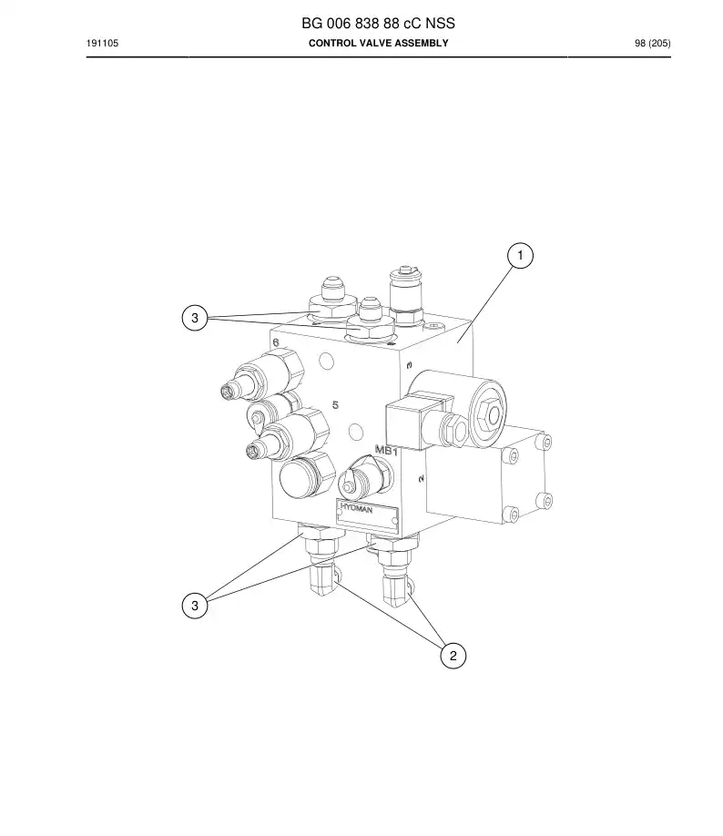 BG00683888c BG 006 838 88c Control Valve Assembly - Sandvik Technical Drawing