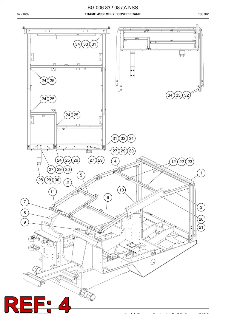 BG00684031a BG 006 840 31a Beam, Cross - Sandvik Technical Drawing